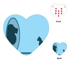 Cat Mirror Lion Playing Cards Single Design (heart)