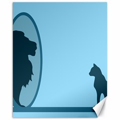 Cat Mirror Lion Canvas 16  X 20 