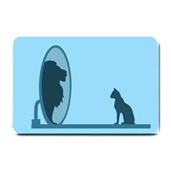 Cat Mirror Lion Small Doormat  by HermanTelo