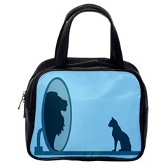 Cat Mirror Lion Classic Handbag (one Side)