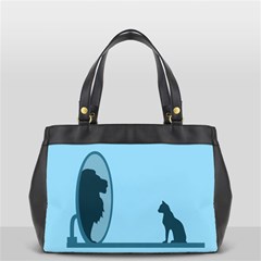 Cat Mirror Lion Oversize Office Handbag