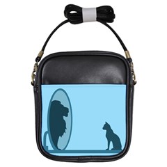 Cat Mirror Lion Girls Sling Bag