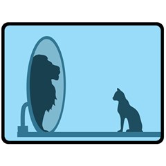 Cat Mirror Lion Fleece Blanket (large) 