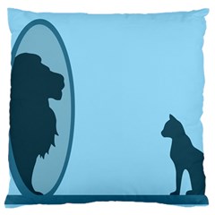 Cat Mirror Lion Large Cushion Case (two Sides)