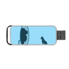 Cat Mirror Lion Portable Usb Flash (one Side) by HermanTelo