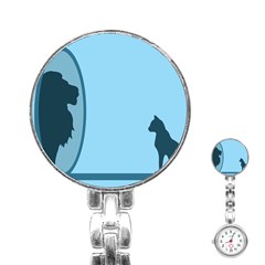 Cat Mirror Lion Stainless Steel Nurses Watch