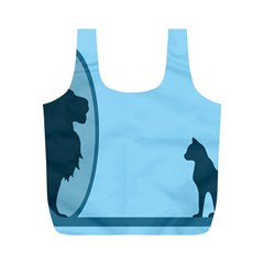 Cat Mirror Lion Full Print Recycle Bag (m) by HermanTelo