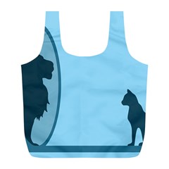 Cat Mirror Lion Full Print Recycle Bag (l)