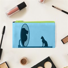 Cat Mirror Lion Cosmetic Bag (xs)