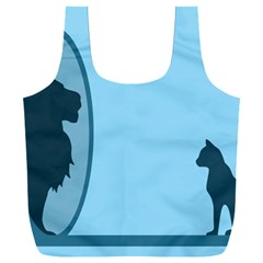 Cat Mirror Lion Full Print Recycle Bag (xxxl) by HermanTelo