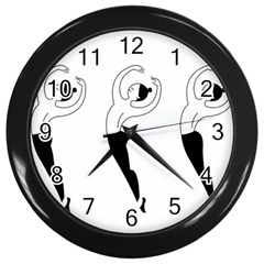 Classical Ballet Dancers Wall Clock (black) by Mariart