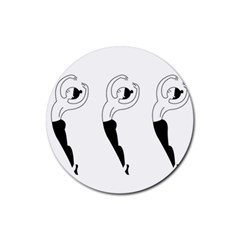 Classical Ballet Dancers Rubber Round Coaster (4 Pack)  by Mariart