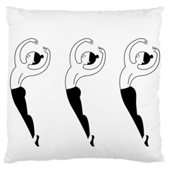 Classical Ballet Dancers Large Flano Cushion Case (one Side) by Mariart