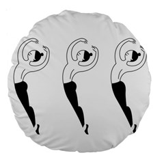 Classical Ballet Dancers Large 18  Premium Flano Round Cushions by Mariart