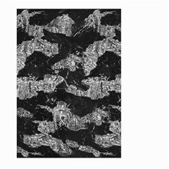 Black And White Cracked Abstract Texture Print Large Garden Flag (two Sides) by dflcprintsclothing