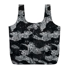 Black And White Cracked Abstract Texture Print Full Print Recycle Bag (l) by dflcprintsclothing