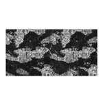 Black And White Cracked Abstract Texture Print Satin Wrap Front