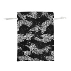 Black And White Cracked Abstract Texture Print Lightweight Drawstring Pouch (s) by dflcprintsclothing