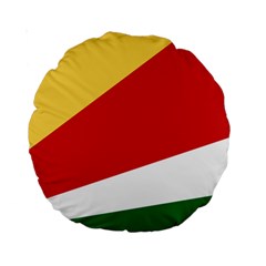 Seychelles Flag Standard 15  Premium Round Cushions by FlagGallery