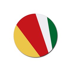 Seychelles-flag12 Rubber Round Coaster (4 Pack)  by FlagGallery