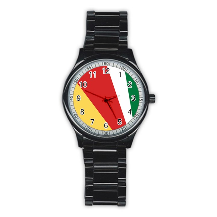 Seychelles-flag12 Stainless Steel Round Watch