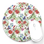 Flowers pattern Round Mousepads Front