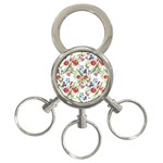 Flowers pattern 3-Ring Key Chain Front