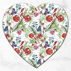 Flowers Pattern Jigsaw Puzzle (heart) by goljakoff