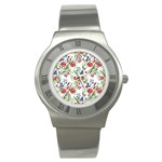 Flowers pattern Stainless Steel Watch Front