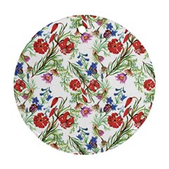 Flowers Pattern Round Ornament (two Sides) by goljakoff