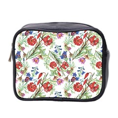 Flowers Pattern Mini Toiletries Bag (two Sides) by goljakoff