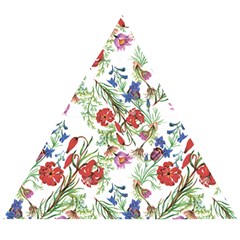 Flowers pattern Wooden Puzzle Triangle