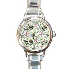 Green Flora Round Italian Charm Watch by goljakoff