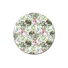 Green Flora Magnet 3  (round) by goljakoff