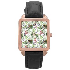 Green Flora Rose Gold Leather Watch  by goljakoff