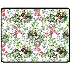 Green Flora Double Sided Fleece Blanket (medium)  by goljakoff