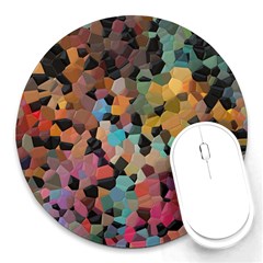 Mosaic Pieces                                                    Round Mousepad by LalyLauraFLM