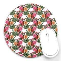 Flowers Pattern Round Mousepads by goljakoff