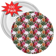 Flowers Pattern 3  Buttons (100 Pack)  by goljakoff