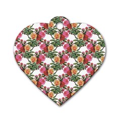 Flowers Pattern Dog Tag Heart (one Side) by goljakoff