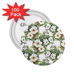 Summer Flowers 2 25  Buttons (100 Pack)  by goljakoff