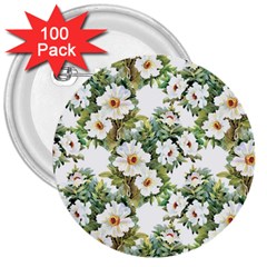 Summer Flowers 3  Buttons (100 Pack)  by goljakoff