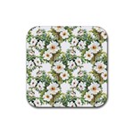 Summer flowers Rubber Coaster (Square)  Front