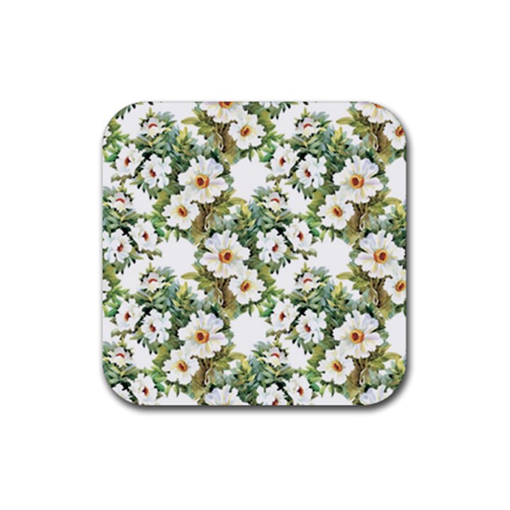 Summer flowers Rubber Coaster (Square) 