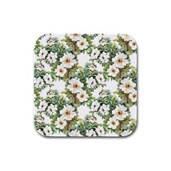 Summer Flowers Rubber Square Coaster (4 Pack)  by goljakoff