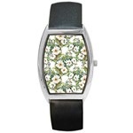 Summer flowers Barrel Style Metal Watch Front