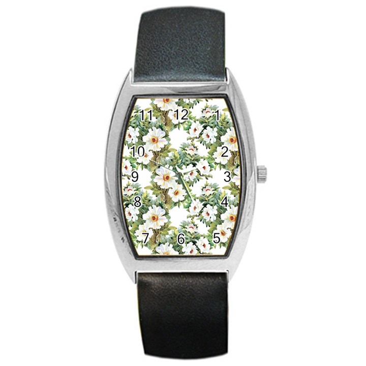 Summer flowers Barrel Style Metal Watch