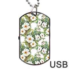 Summer Flowers Dog Tag Usb Flash (one Side) by goljakoff