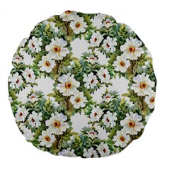 Summer Flowers Large 18  Premium Flano Round Cushions by goljakoff