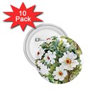 White flowers 1.75  Buttons (10 pack) Front